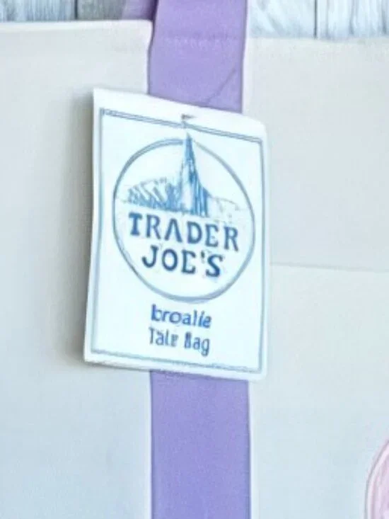 NWT LIMITED RELEASE Large Trader Joe’s Lavender-Trim Reusable Canvas Tote  🛍️ - Picture 4 of 5